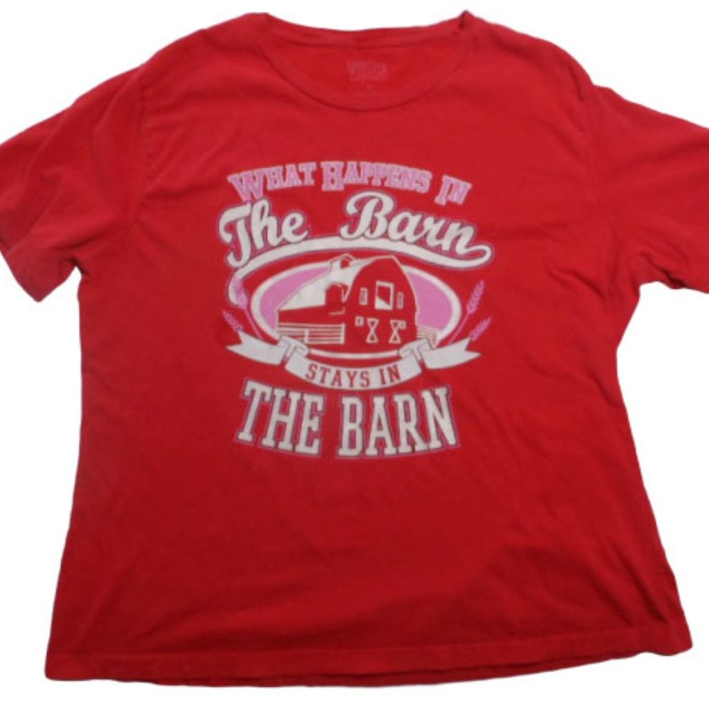 What Happens in the Barn .. Stays ... Red XXL Tee